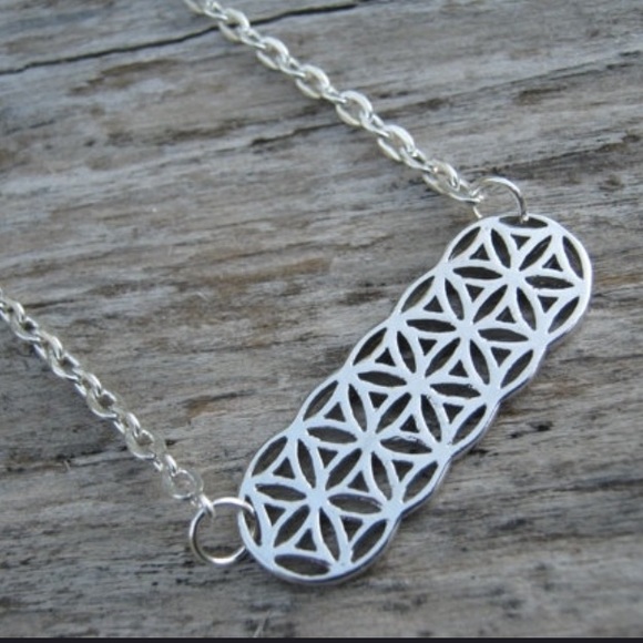 Sacred Geometry Flower of Life Bar Necklace new - Picture 1 of 5